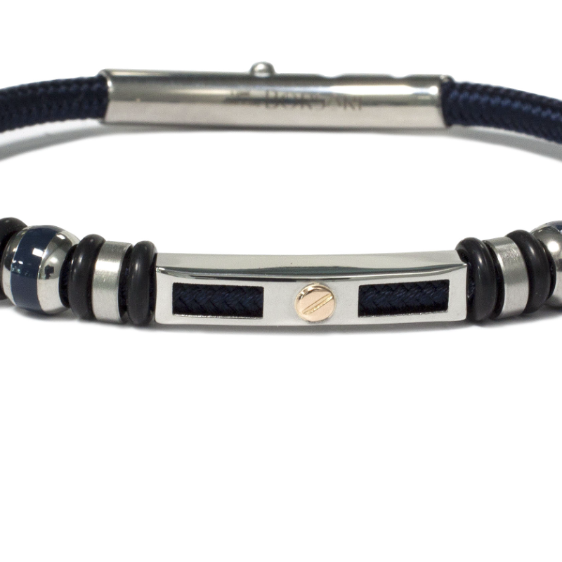 Borsari Gioielli heren armband, BR-NAUTICO31 Navy Blauw - 22631