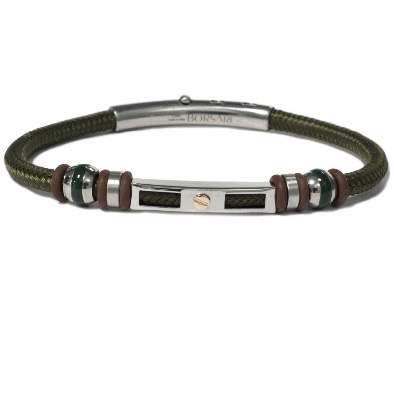 Borsari Gioielli heren armband, BR-NAUTICO33 Mos Groen. - 22633