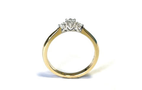HC Ring,14krt.bicolour goud met diamant totaal 0,19ct. (maat:52) - 22641