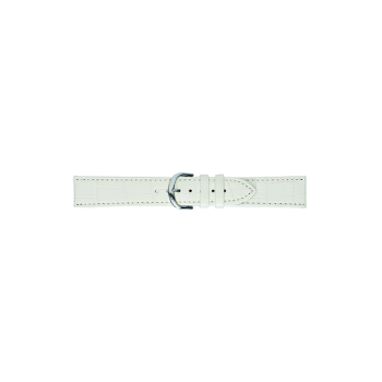 Horlogeband 20mm Wit, krokodillenprint - 22827