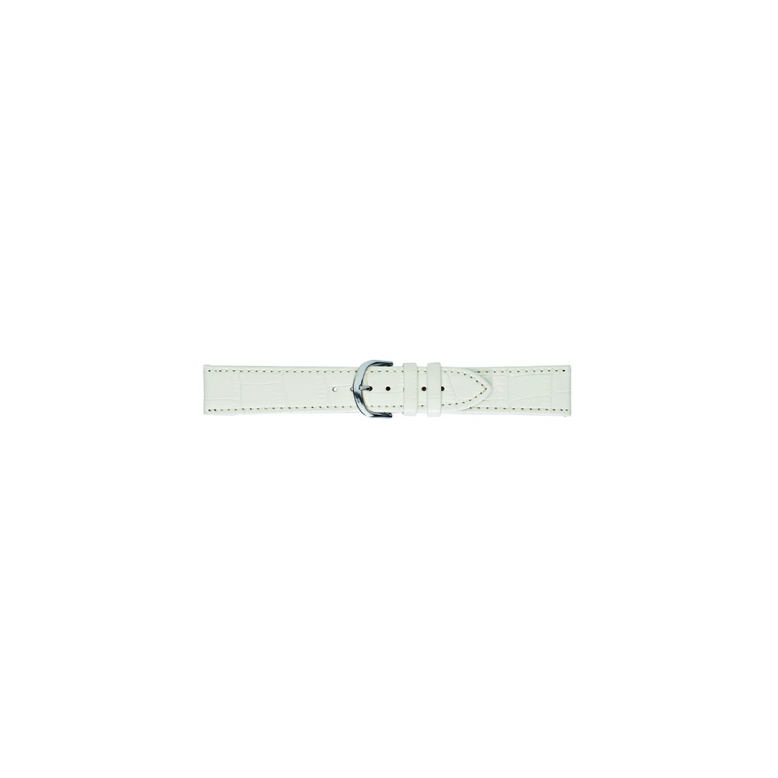 Horlogeband 20mm Wit, krokodillenprint - 22827