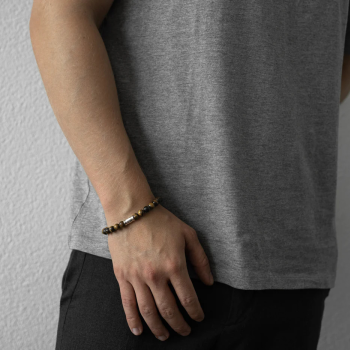 AZE Armband AZ-BS009-A Tijgeroog glad - 22652