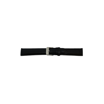 Horlogeband 14mm, Zwart met Hagedisprint - 22908