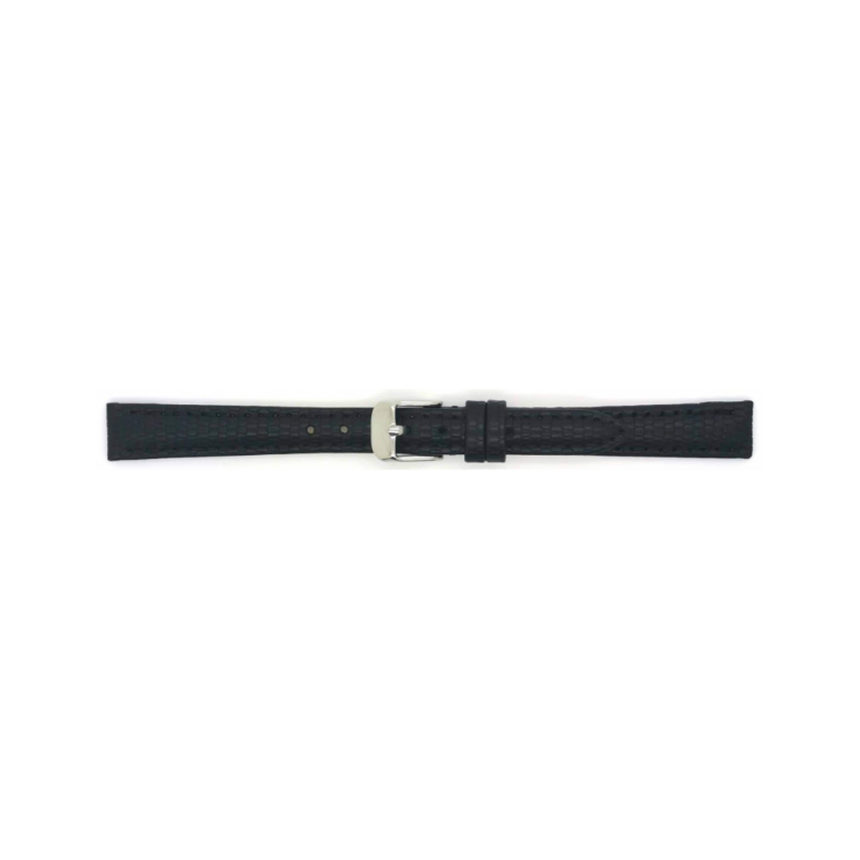 Horlogeband 14mm, Zwart met Hagedisprint - 22908
