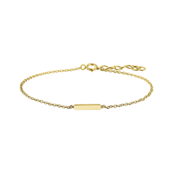 Armband, zilver verguld met balkje (lengte: 16-19cm.) - 22961 Armband, zilver verguld met balkje (lengte: 16-19cm.) - 22961