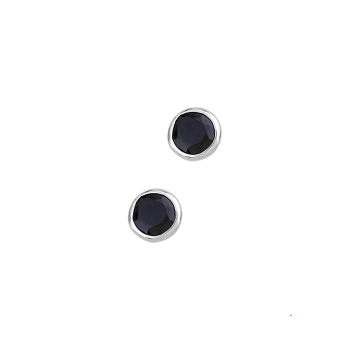 Oorknoppen, zilver gerhodineerd zwart zirkonia - 23053 Oorknoppen, zilver gerhodineerd zwart zirkonia - 23053