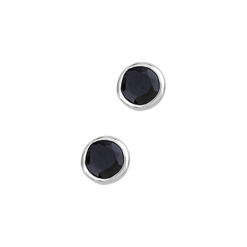 Oorknoppen, zilver gerhodineerd zwart zirkonia - 23053 Oorknoppen, zilver gerhodineerd zwart zirkonia - 23053