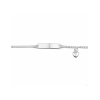 Graveerarmband, zilver met hart (lengte: 9-11cm.) - 22777
