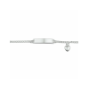 Graveerarmband, zilver met hart (lengte: 9-11cm.) - 22777
