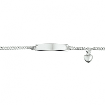 Graveerarmband, zilver met hart (lengte: 9-11cm.) - 22777 Graveerarmband, zilver met hart (lengte: 9-11cm.) - 22777
