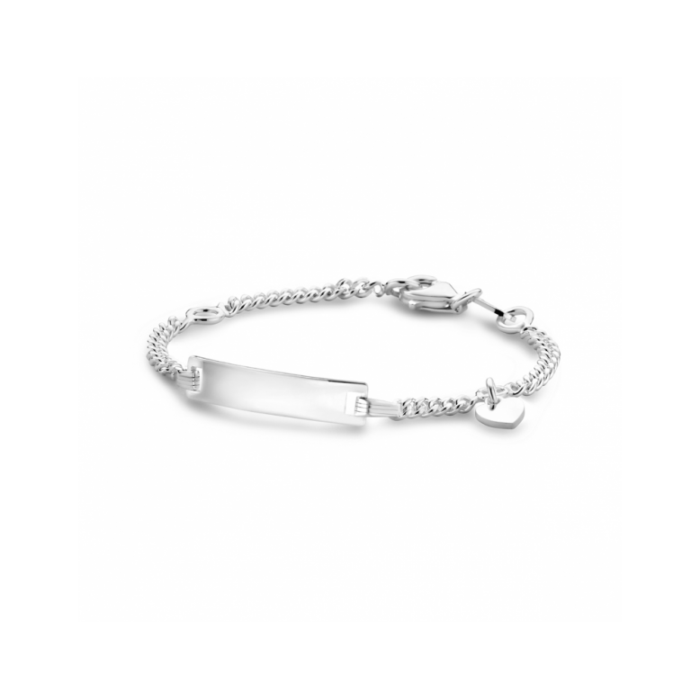 Graveerarmband, zilver met hart (lengte: 9-11cm.) - 22777