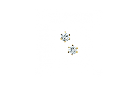 HC Oorknoppen, 14krt.goud met zirkonia (3,5mm.) - 22920