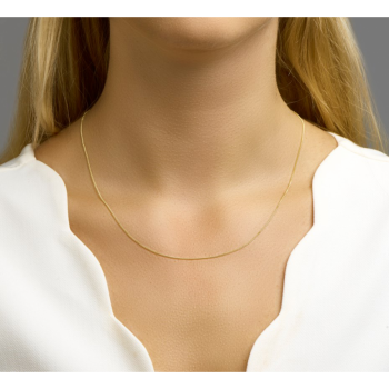 Collier, 14krt.goud gourmet 1mm. (lengte: 50cm.) - 23196