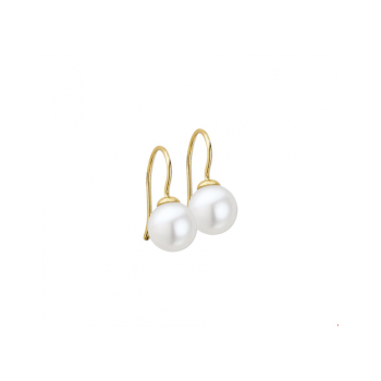 Oorhangers, 14krt.goud met zoetwaterparel 9mm. - 23245