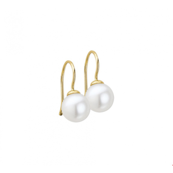 Oorhangers, 14krt.goud met zoetwaterparel 9mm. - 23245