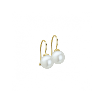 Oorhangers, 14krt.goud met zoetwaterparel 9mm. - 23245 Oorhangers, 14krt.goud met zoetwaterparel 9mm. - 23245