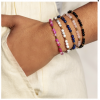 My Bendel Armband, Elastische Edelstaal Vergulde Kralenarmband met Lapis Lazuli (Medium) - 22658