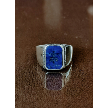 TAJ AMSTERDAM Zilveren Herenring Adric met Blauwe Lapis Lazuli edelsteen "Gezegende Heerser" staat symboor voor kracht - 22663