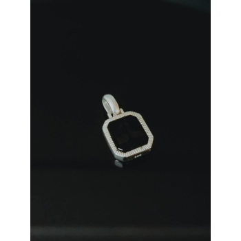 TAJ AMSTERDAM Zilveren Hanger met onyx CHETAS (12x12mm) staat symbool voor: "bescherming" - 22665
