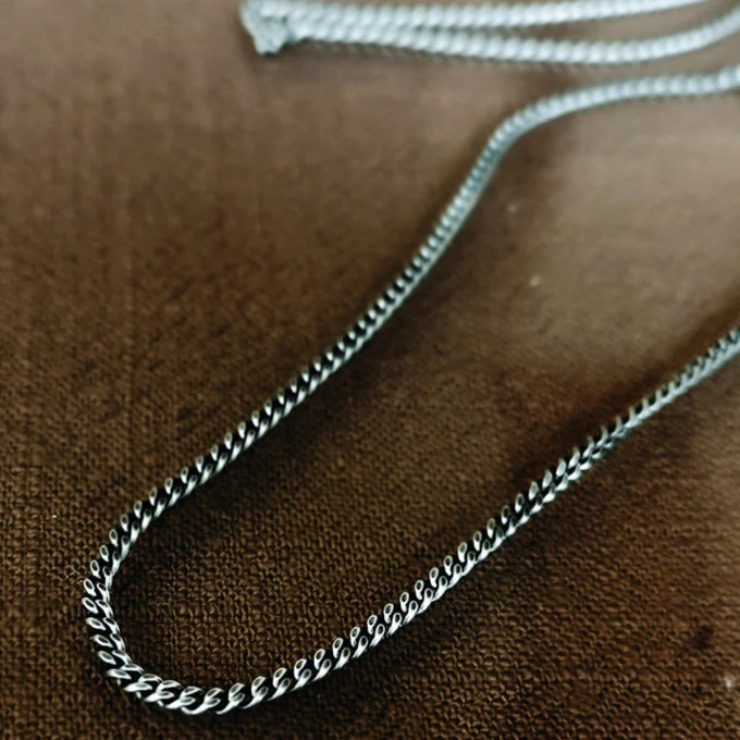 TAJ AMSTERDAM Zilveren Ketting model BASTE (lengte: 57cm.) - 22666