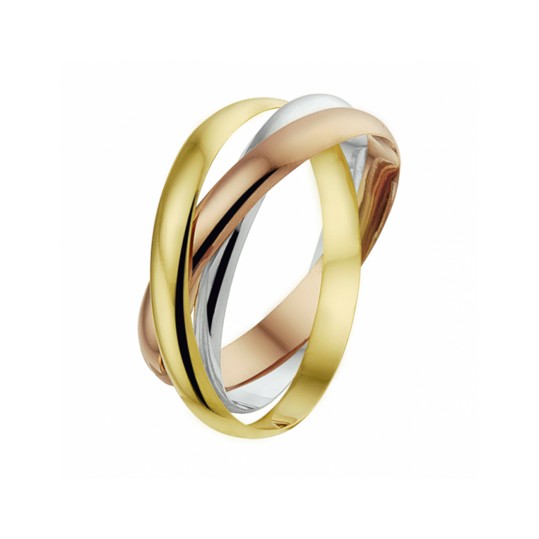 HC Ring, 14krt. tricolour goud (maat 17) - 23297