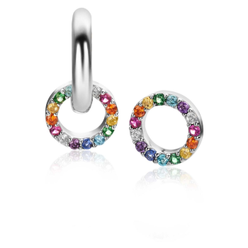 Zinzi Oorbedels, model ZICH2170Z regenboog excl. oorringen (8mm.) - 22684