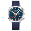 Mondaine Horloge Grand Cushion MSL.41440.LD Blauw (met extra band) - 22691 Mondaine Horloge Grand Cushion MSL.41440.LD Blauw (met extra band) - 22691