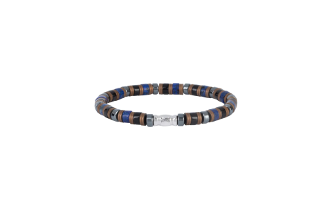 AZE Armband AZ-BS620-A Grand Paradiso Disc Lapis Lazuli en Obsidian - 22708