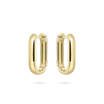 Oorringen, zilver verguld ovaal (4x20mm.) - 22713