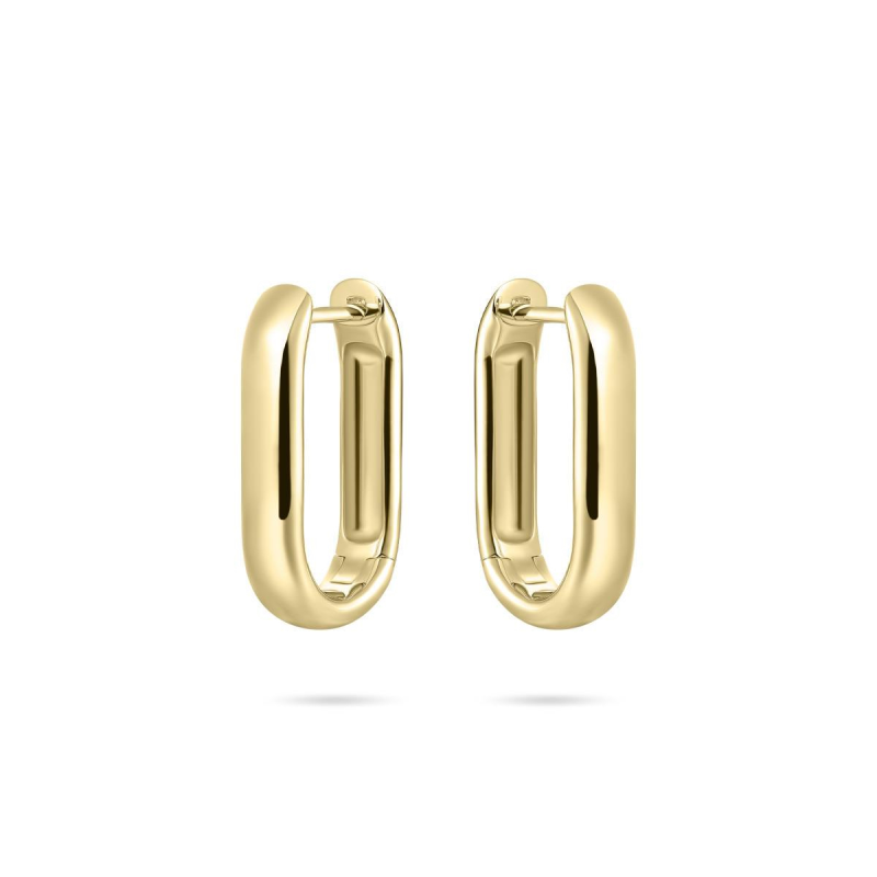 Oorringen, zilver verguld ovaal (4x20mm.) - 22713