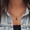 Silk Hanger, zilver met tijgeroog (13,5mm.) - 22720