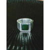 TAJ AMSTERDAM Zilveren Herenring Kisho met Groene Jade - 22724