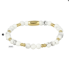 My Bendel Armband, Elastische Edelstaal Vergulde Kralenarmband met Howlite Edelstenen (Small) - 22739 My Bendel Armband, Elastische Edelstaal Vergulde Kralenarmband met Howlite Edelstenen (Small) - 22739