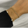 Jackie Armband, 14krt.goud Double Heart  (lengte verstelbaar: 16-17,5cm.) - 22746