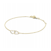 Jackie Armband, 14krt.goud Double Heart  (lengte verstelbaar: 16-17,5cm.) - 22746