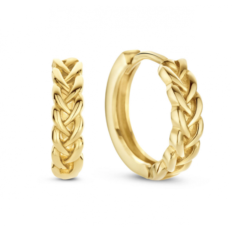 Jackie Oorringen, 14krt.goud Petit Sablon 3x11mm. - 22747 Jackie Oorringen, 14krt.goud Petit Sablon 3x11mm. - 22747