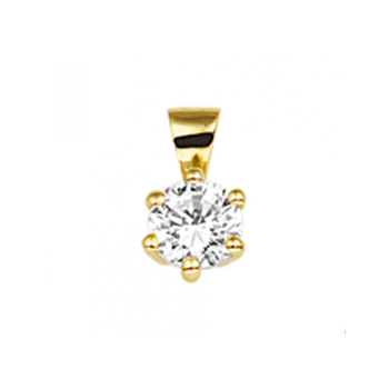Hanger, 14krt.goud met zirkonia (4,5mm.) - 23610