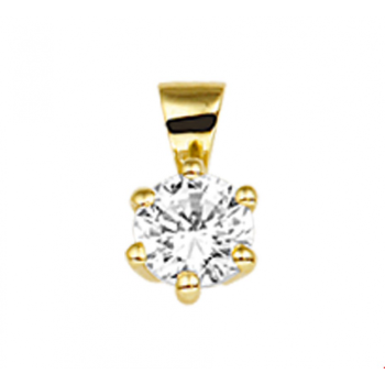 Hanger, 14krt.goud met zirkonia (4,5mm.) - 23610