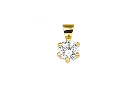 Hanger, 14krt.goud met zirkonia (4,5mm.) - 23610