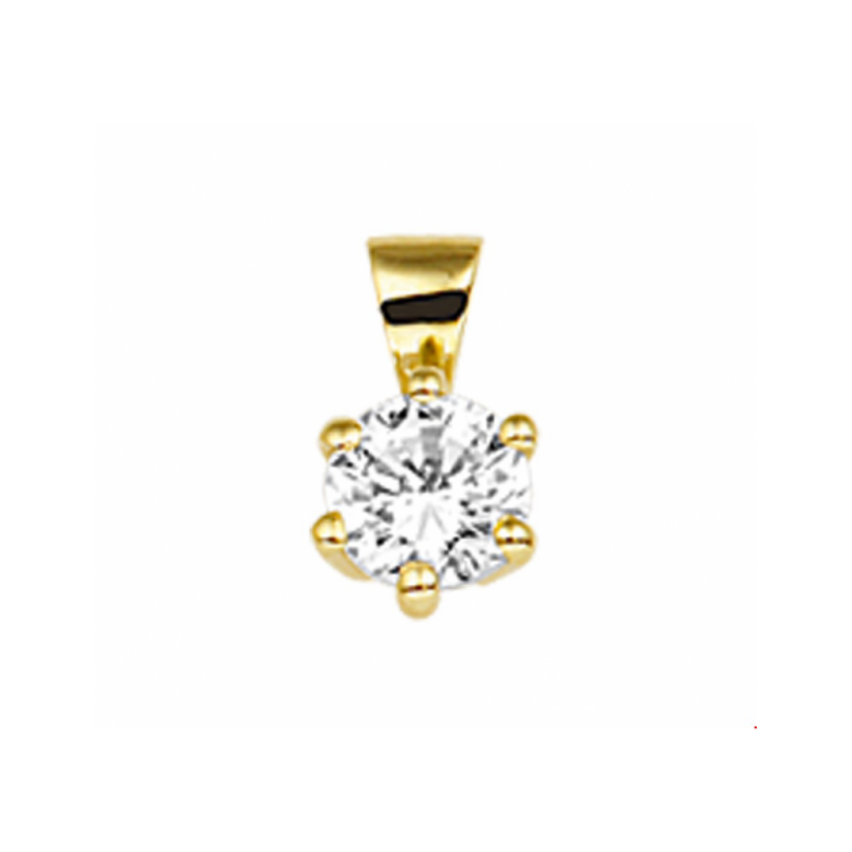 Hanger, 14krt.goud met zirkonia (4,5mm.) - 23610