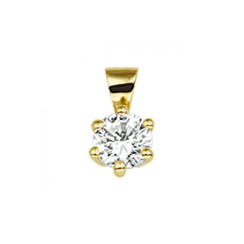 Hanger, 14krt.goud met zirkonia (4,5mm.) - 23610 Hanger, 14krt.goud met zirkonia (4,5mm.) - 23610