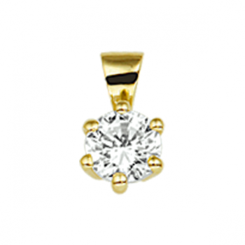 Hanger, 14krt.goud met zirkonia (4,5mm.) - 23610 Hanger, 14krt.goud met zirkonia (4,5mm.) - 23610