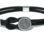 Borsari Gioielli heren armband, BR-CER00BX/L Nylon/Zilver Windroos - 22751