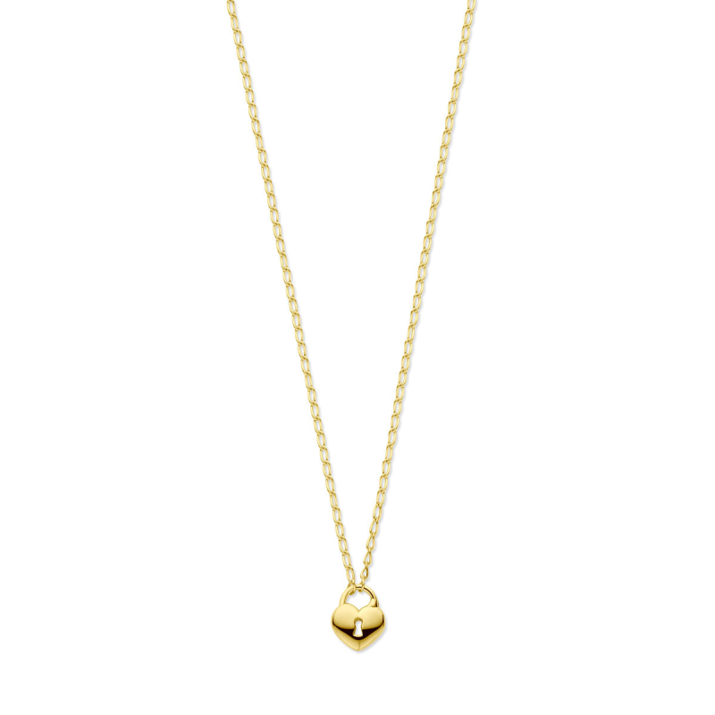 Collier, zilver verguld slotje (lengte: 41-45cm.) - 22758