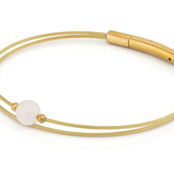 CLIC, Thinking of You armband met Rozenkwarts. Edelstaal Verguld - 22774