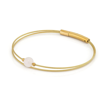 CLIC, Thinking of You armband met Rozenkwarts. Edelstaal Verguld - 22774
