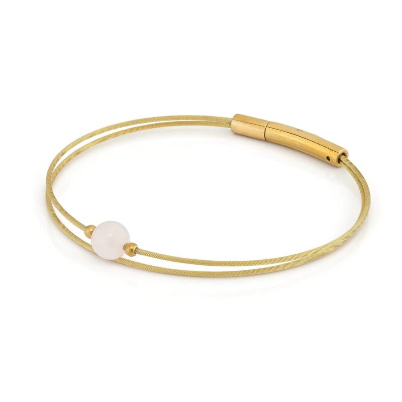 CLIC, Thinking of You armband met Rozenkwarts. Edelstaal Verguld - 22774 CLIC, Thinking of You armband met Rozenkwarts. Edelstaal Verguld - 22774