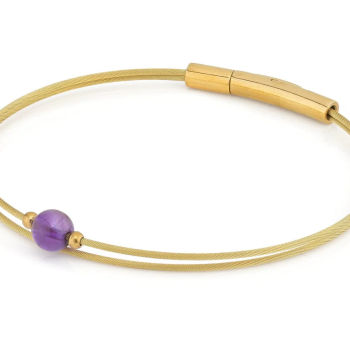 CLIC, Thinking of You armband met Amethist. Edelstaal Verguld - 22775