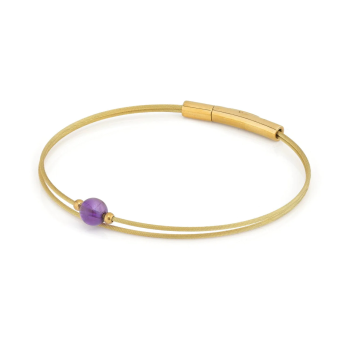 CLIC, Thinking of You armband met Amethist. Edelstaal Verguld - 22775