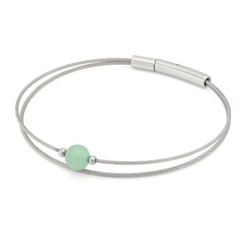CLIC, Thinking of You edelstalen armband met Aventurijn. - 22787